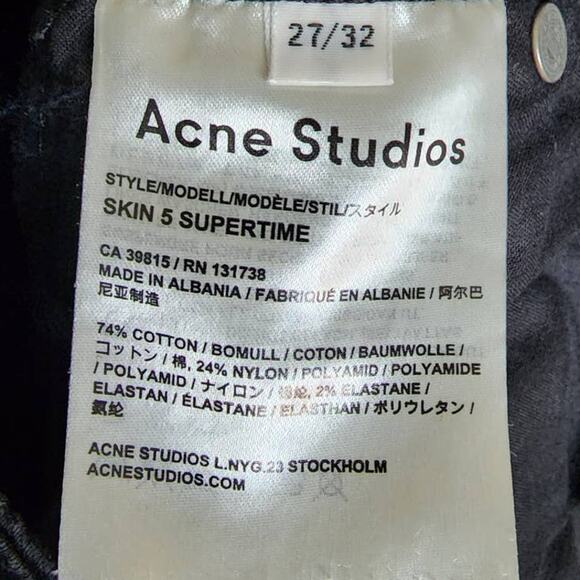 Acne Studios Skin 5 Skinny Jean in Supertime Black - Picture 9 of 11